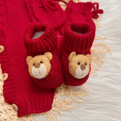  Kit Algodão Doce - Vermelho com Ursinho